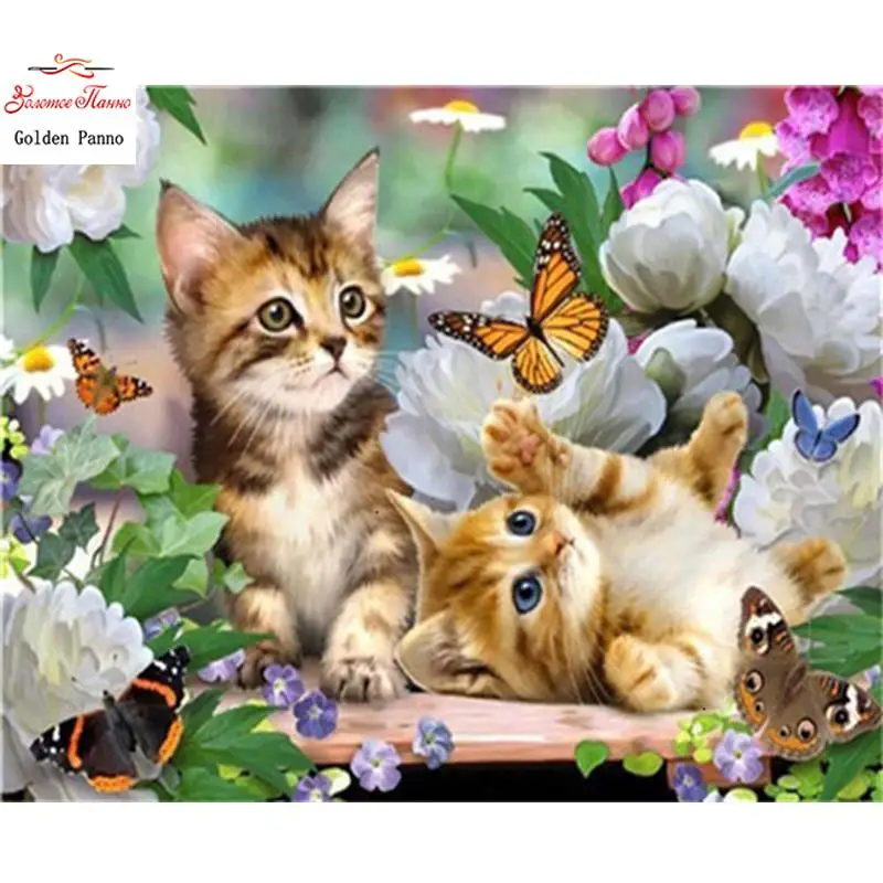 Diamond Painting Full Diamond Square Cat Animal DIY Diamond Art Embroidery Decoration