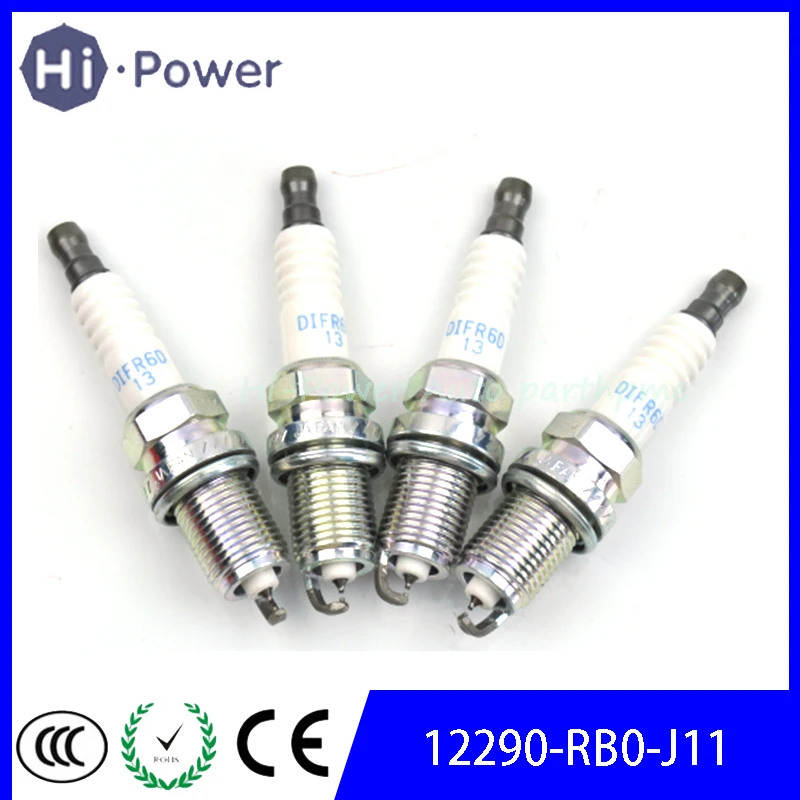 

4x 12290-RB0-J11 DIFR6D13 94167 Iridium Spark Plugs For Honda CR-Z 2012-2016 1.5L DIFR6D-13 12290 RB0 J11 DIFR6D 13 12290RB0J11