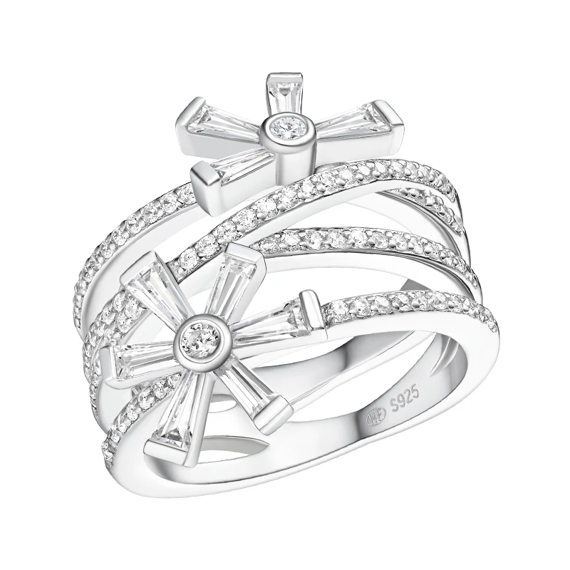 

Hefang Where Jewelry Sherbet Ring Original Design 925 Sterling Silver Female Online Influencer Cold Wind Snowflake Ring