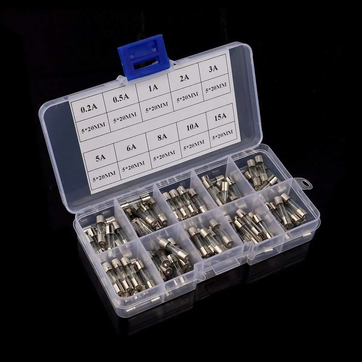 100Pcs 5x20mm Electrical Fuse Amp Fast-blow Glass Box for car boat motorcycle | Автомобили и мотоциклы