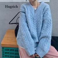 new 2021 autumn winter womens sweaters pullover warm oversized korean style elegant vintage lady tops