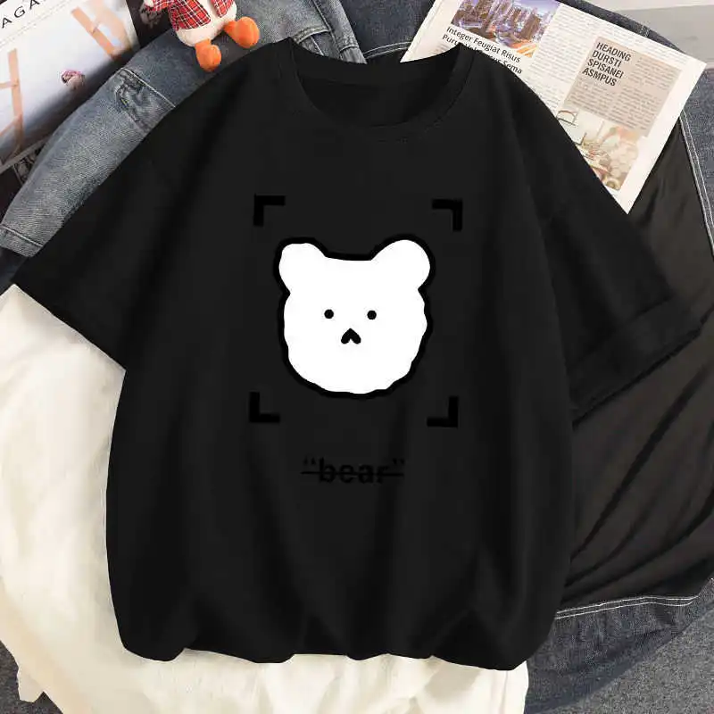 

[65-200 Jin]100% cotton loose size women's short sleeve T-shirt Korean version top new student T-shirt spring and summer