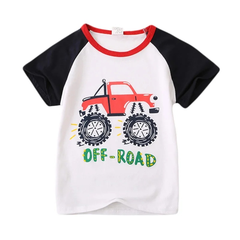 Модные хлопковые футболки с короткими рукавами и круглым вырезом для мальчиков