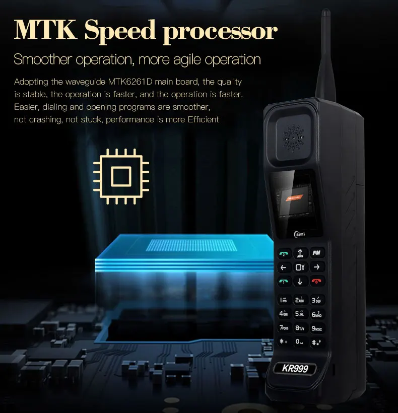 Ударопрочный ретро телефон KR999 2,2 ''4500 mAh power Bank мобильный телефон с двумя sim-картами Фонарь FM радио Классическая функция мобильный телефон