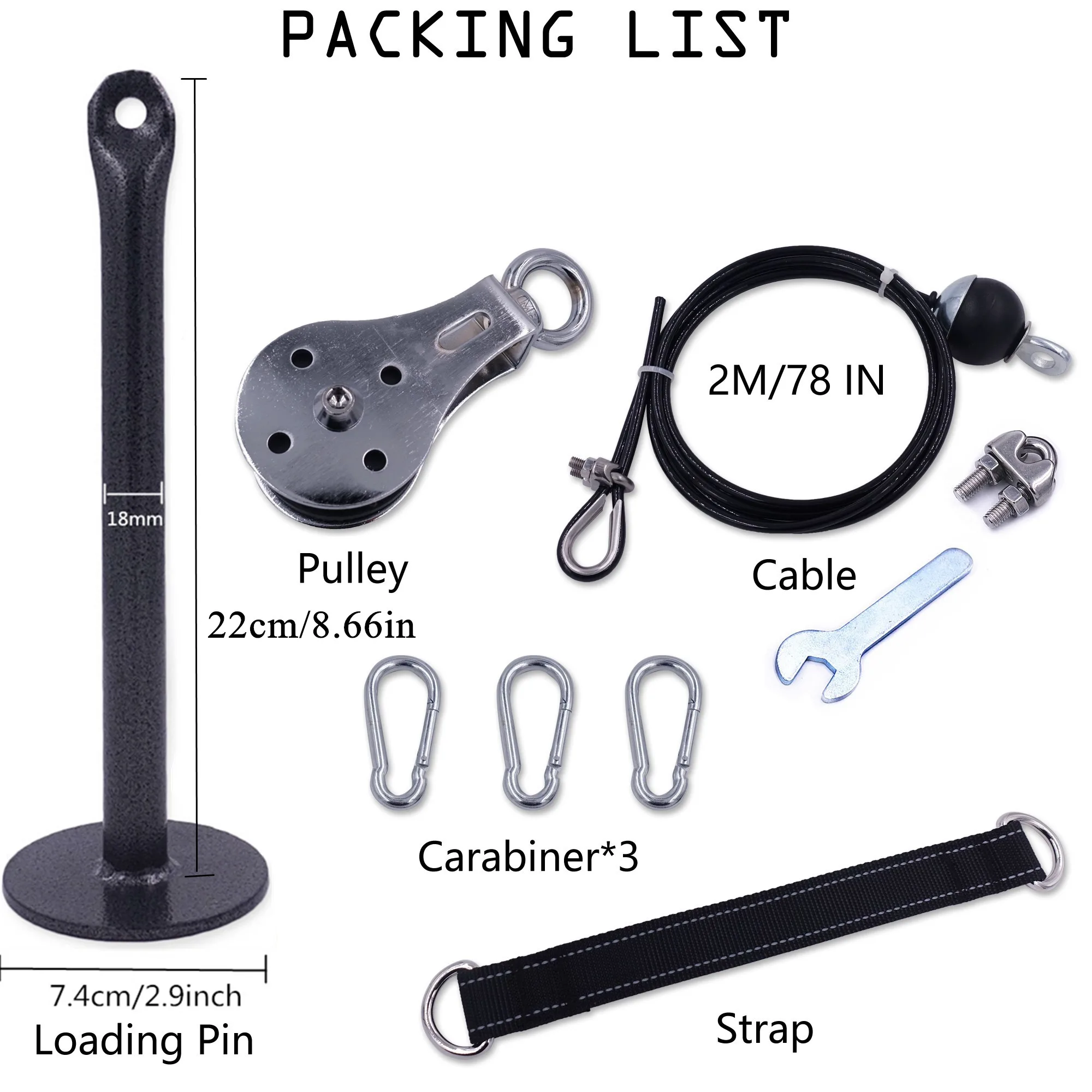 

Fitness Pulley Cable System DIY Loading Pin Lifting Triceps Rope Machine Workout Adjustable Length Home Gym Sport Accessories