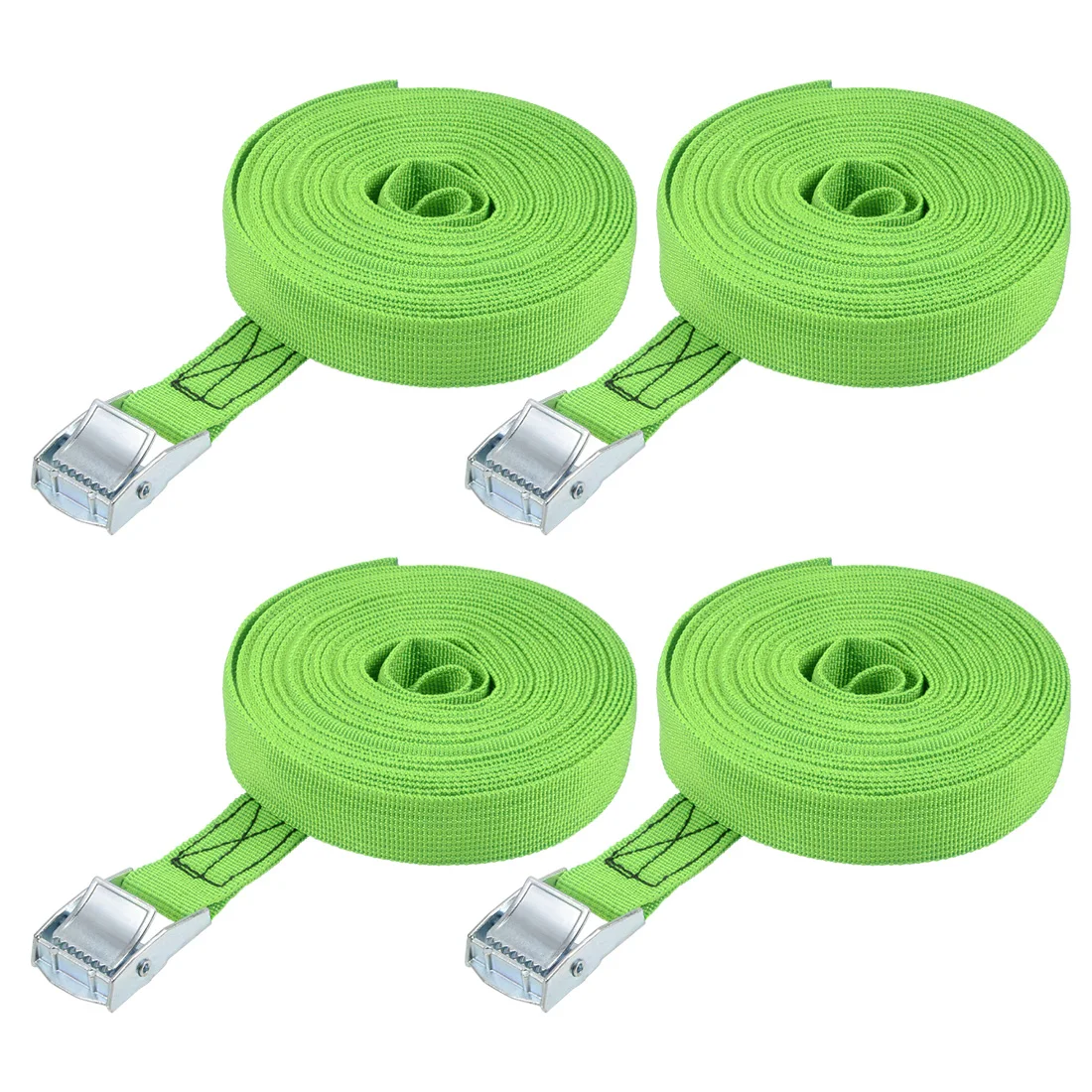 

uxcell Lashing Strap Cargo Tie Down Straps with Cam Lock Buckle Up to 551lbs 1.6' - 39' Length 4pcs 4pcs 25mmx8M Green
