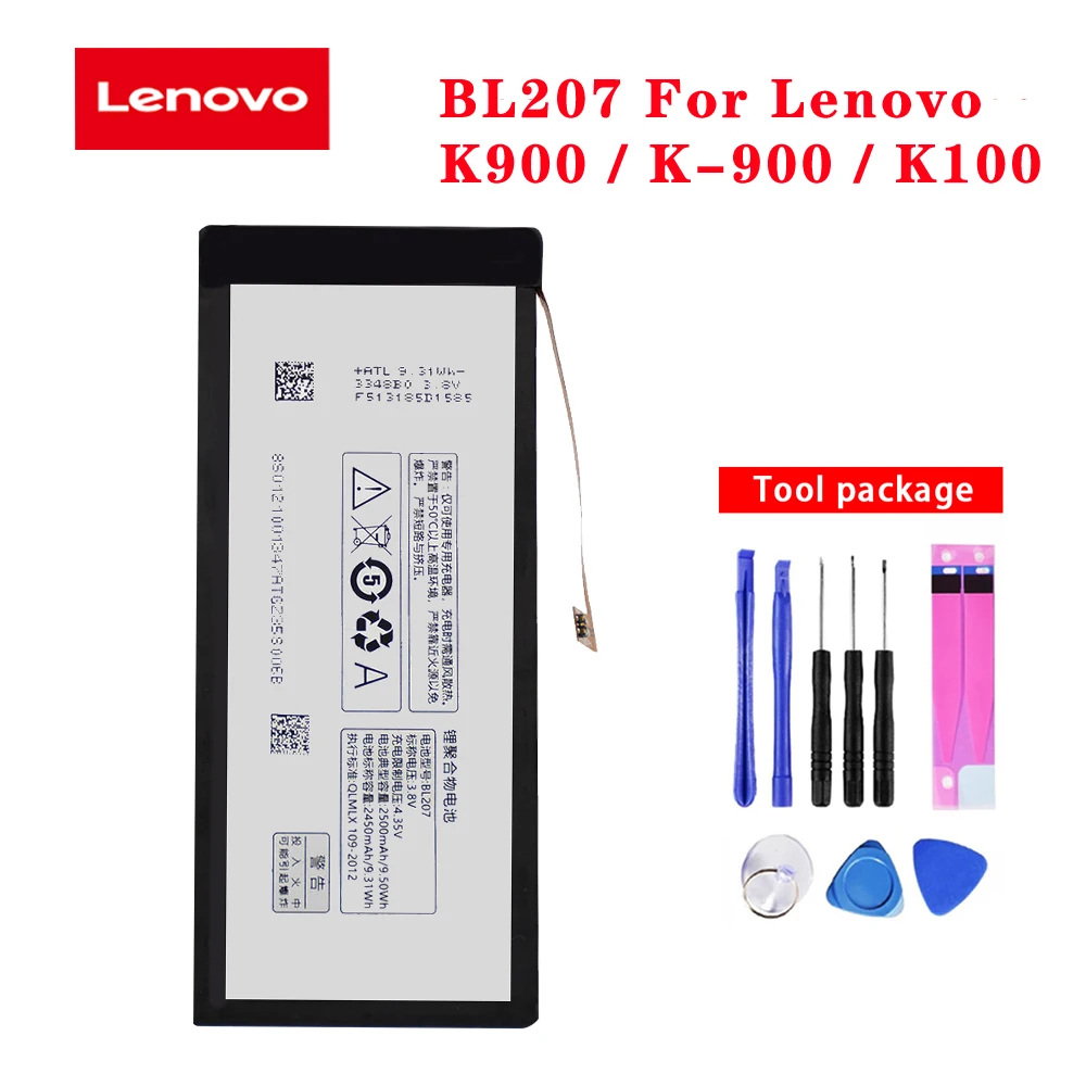 

20pcs/lot Original Battery BL207 For Lenovo K900 / K-900 / K100 Phone Replacement Li-ion Batteria AKKU In Stock 2500mAh