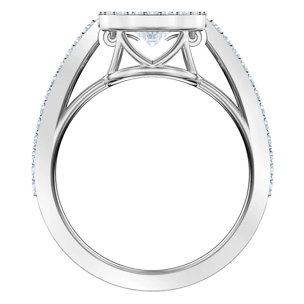 

SWA RO 2019 High Quality New SPARKLING DANCE ROUND Ring Shiny Crystal Women Luxury Jewelry Send Mommy Girlfriend Memorial Gift