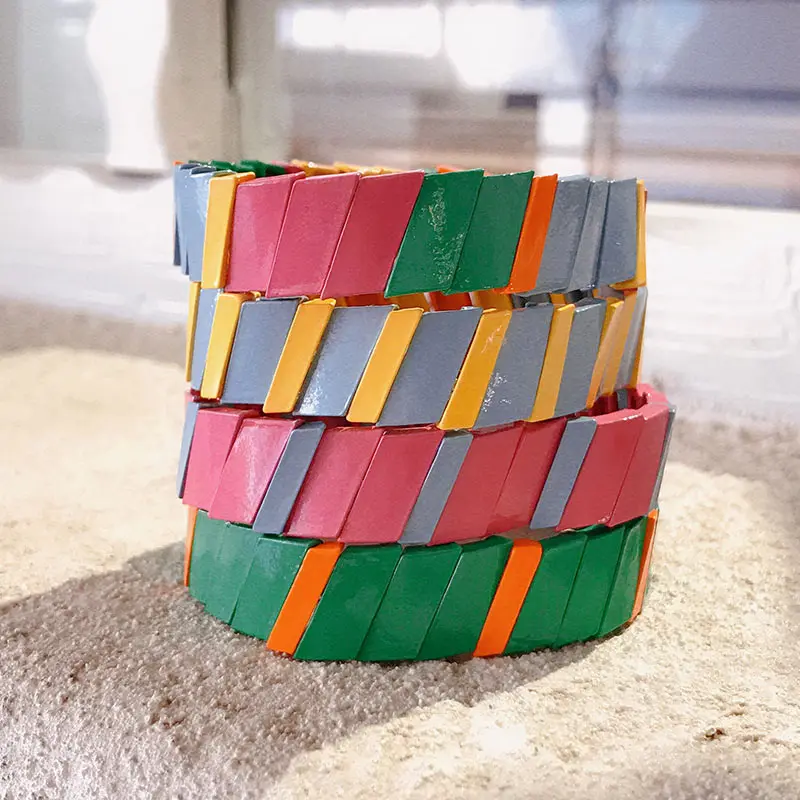 Flatfoosie Богемский Браслет для плитки женские радужные браслеты Летний Пляжный