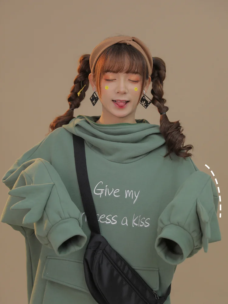 Женский бархатный пуловер средней длины с рисунком авокадо креативной строчкой