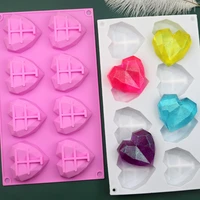 3d geometric cake mold heart shaped silicone cake mold with mini hammer silicone moussechocolate cakes mould for birthday