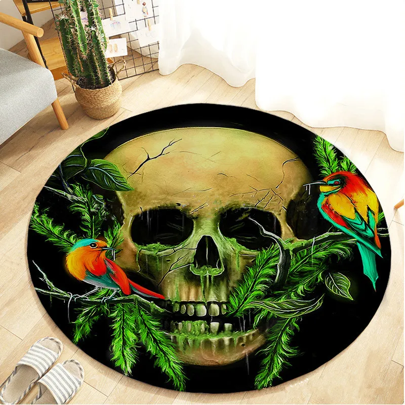 

Modern Skulls Printed 3D Carpet Flannel Doormat Floor Mats/Rugs Anti-slip Bathroom Room For Bedsider Area Living Kitchen Carpets