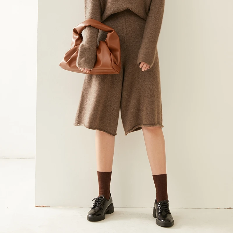 Новинка 2020 модная женская Свободная кашемировая ткань с широкими штанинами |