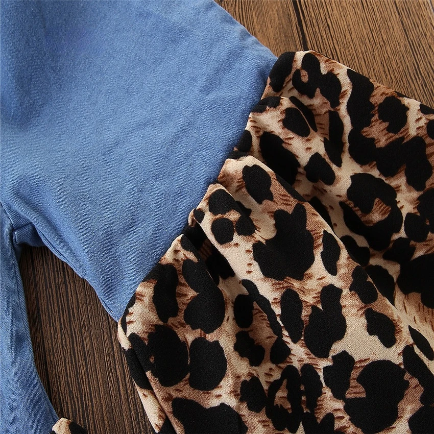 Джинсы-клеш детские с леопардовым принтом в винтажном стиле | Детская одежда и