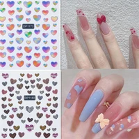 3d nail slider love heart design glitter shiny decoration decal diy transfer adhesive colorful nail art tips tattoo manicure