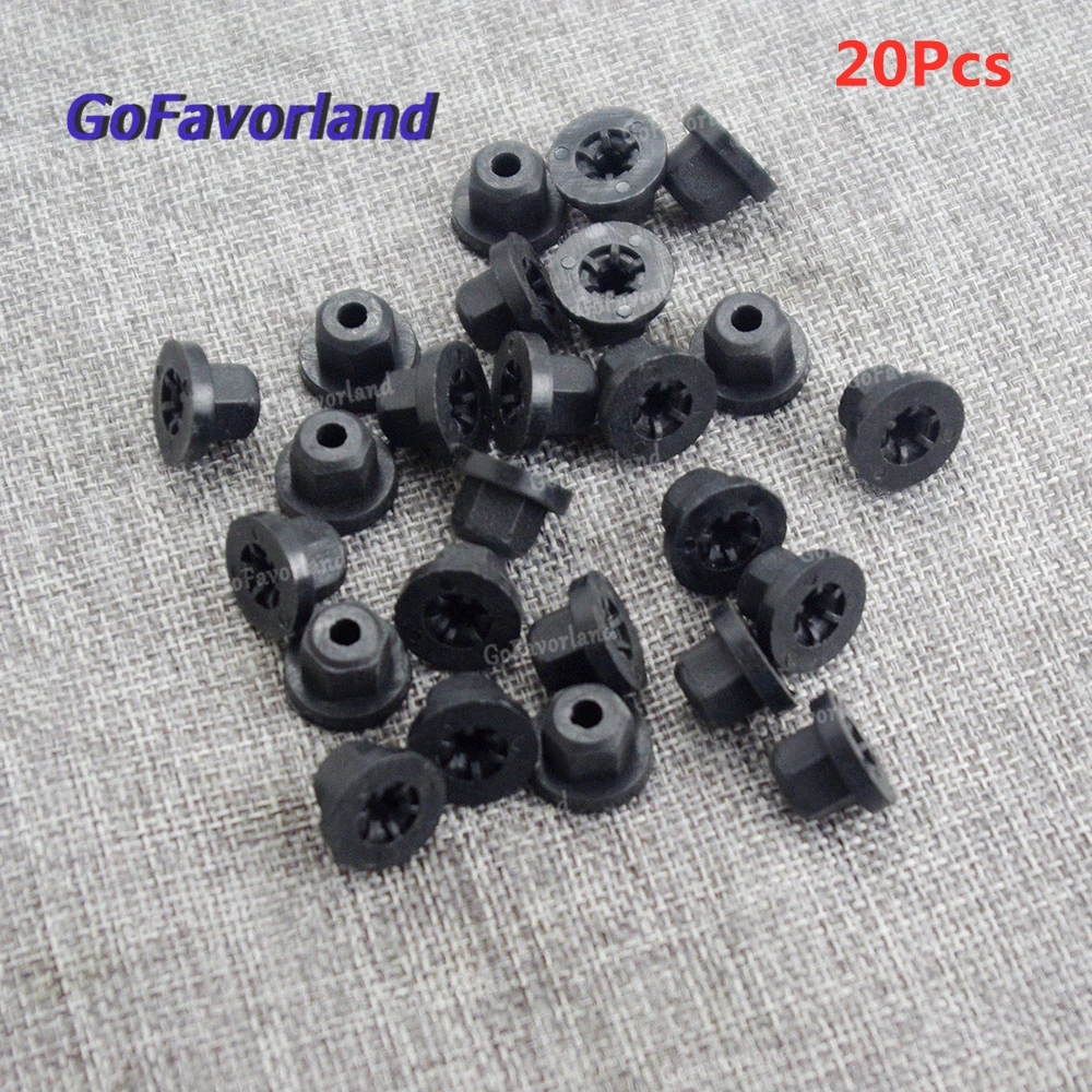 

20Pcs Exterior Plastic Body Nut Flange Clips Fasteners Rivet 16131176747 For BMW E30 E32 003-990-02-51 For Mercedes Benz