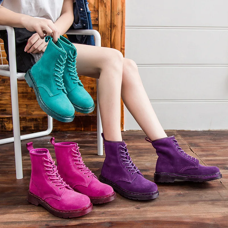 Женские ботинки Ботинки Martin из натуральной кожи для женщин повседневная обувь Dr.