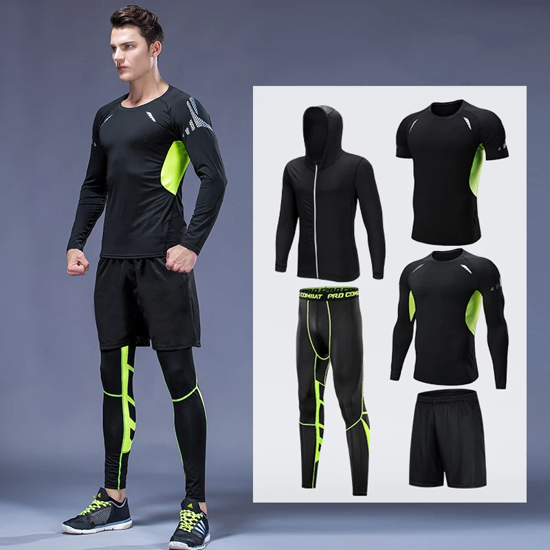 Мужской спортивный костюм из 5 предметов джоггеры одежда для бега спортивные