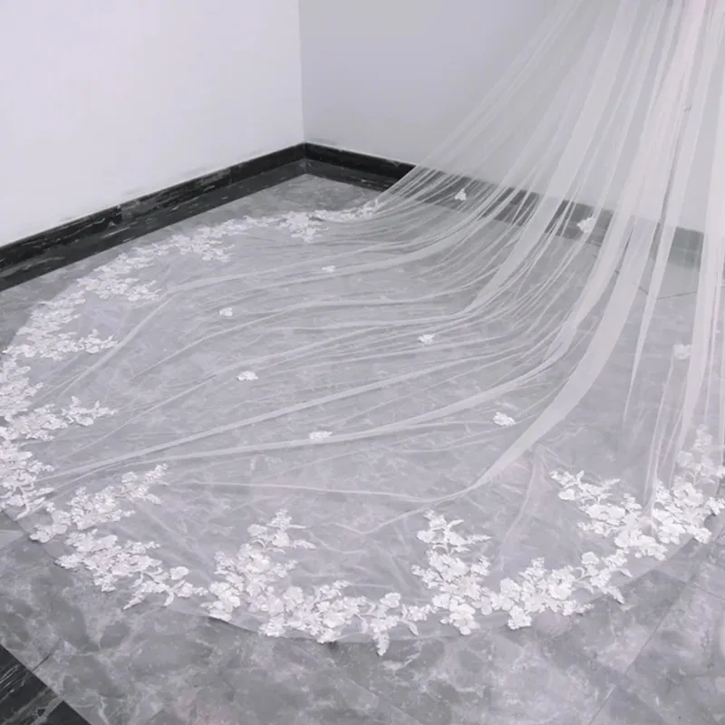 Высшее качество Лидер продаж недорогая романтичная белая Фата цвета слоновой