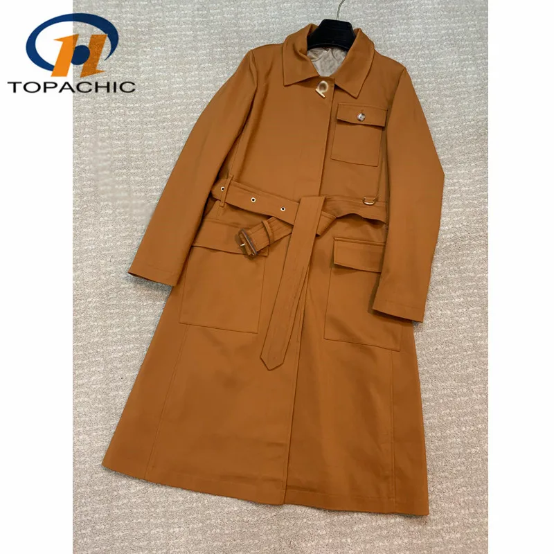 9 5 2020 Осень Новый Повседневный модный большой карман с поясом украшенный