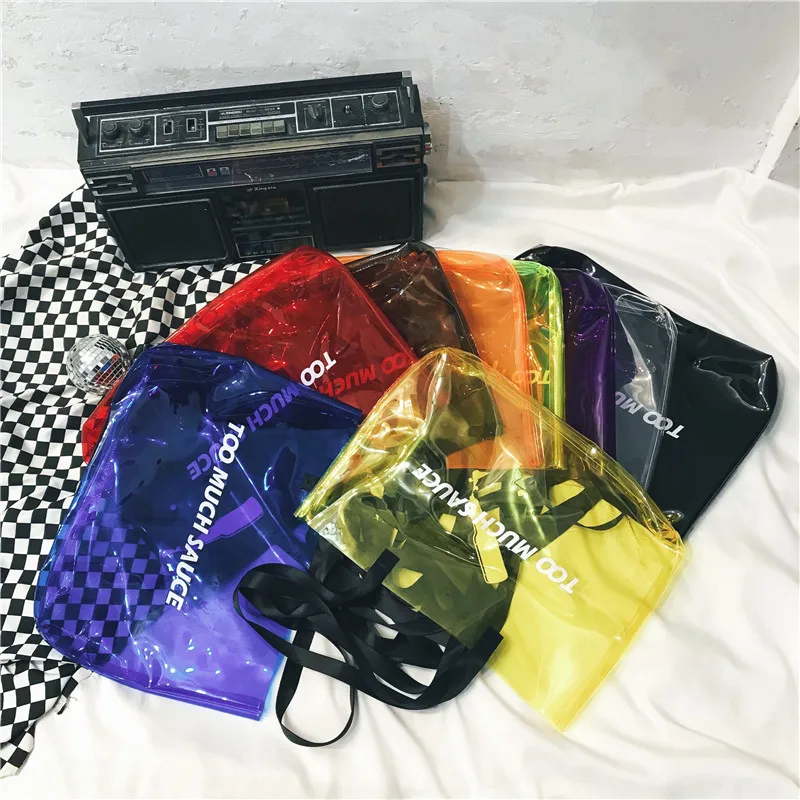 Модная Новая прозрачная сумка для женщин большая летняя пляжная сумочка из ПВХ