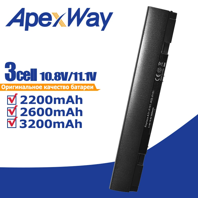 2200mAh 3 cells 11 1 v Аккумулятор для ноутбука Asus Eee PC X101CH X101H X101 X101C A31 X101|laptop battery|battery for