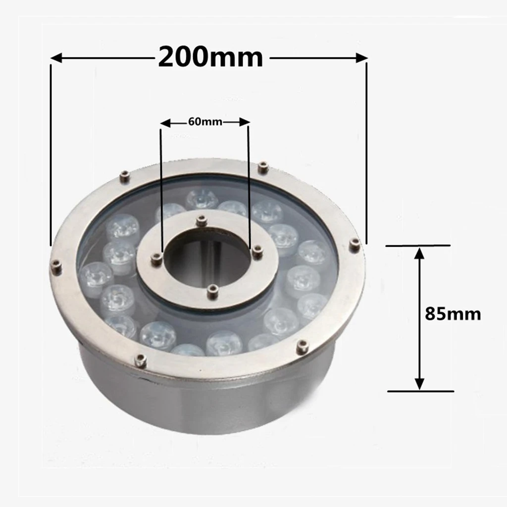 18W светодиодный фонтан лампы DC 24V IP68 круглый подводный светильник с DMX512 RGB Цвет