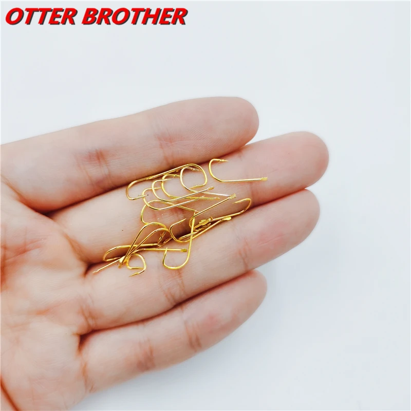 100Pcs/lot 1#-8# Series Barbed carp Fishing Hooks High Carbon Steel Gold FishHook Holder Fishing Bait In Fly Worm Set Pesca