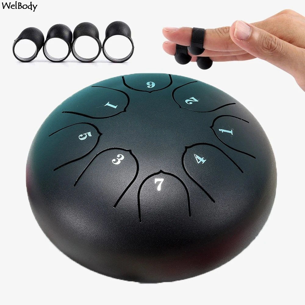 

Tongue Drum 6 Inch Steel Tongue Drum Set 8 Tune Hand Pan Drum Pad Tank Sticks Carrying Bag Percussion Instruments Accessories