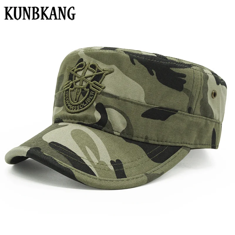 KUNBKANG New Arrive Camouflage Cap Army Mens Baseball Tactical Navy Seal Camo Flat Top Caps Adjustable Cotton Snapback Hats | Аксессуары
