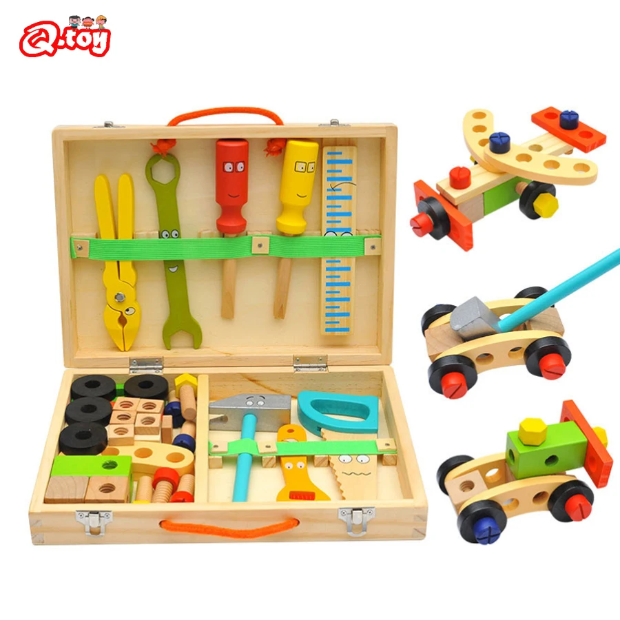 

Children Real Life Wooden Maintain Tools Boy's Pretend Toy Kids Wooden Tools Box Set Screws Assemble 3D Puzzle Educational Toy