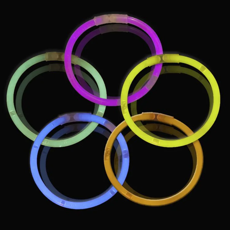 Pulsera multicolor de 20CM, brazalete brillante de colores mezclados, suministros de fiesta, juguetes iluminados, WB2886-4