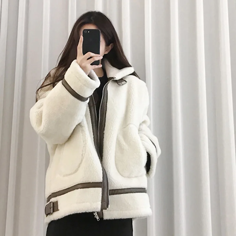 

New Fashion Winter Women Coat Autumn Fluffy Plush Winter Faux Fur Jacket Coat Women Loose Faux Fur Jacket Lambswool Outwear