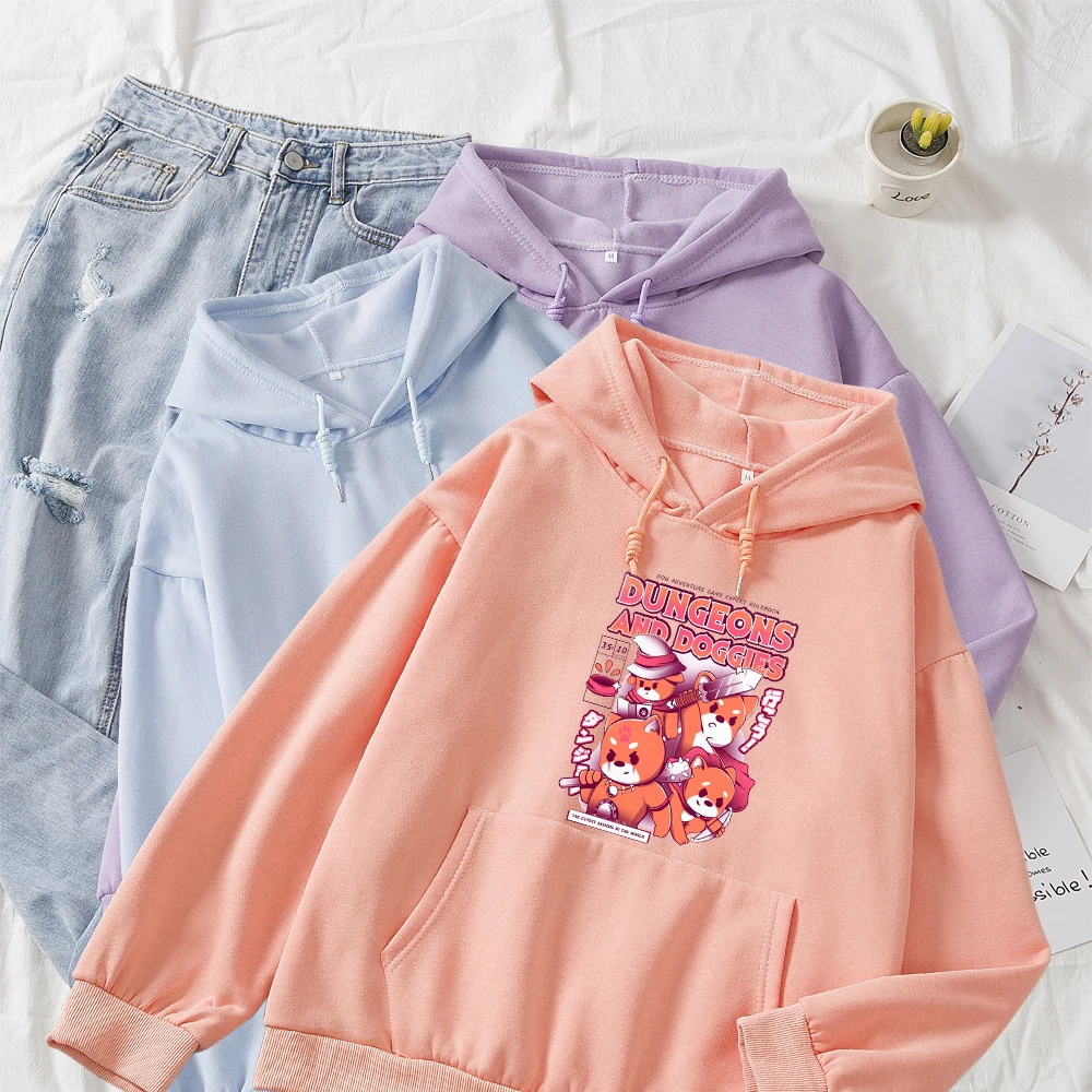 

Woman Hoodies Cotton Funny Dog Print Pullover Womens Autumn Winter Cute Hoodie Kawaii Sweatshirt Hoody Japan Style Sweatshirt