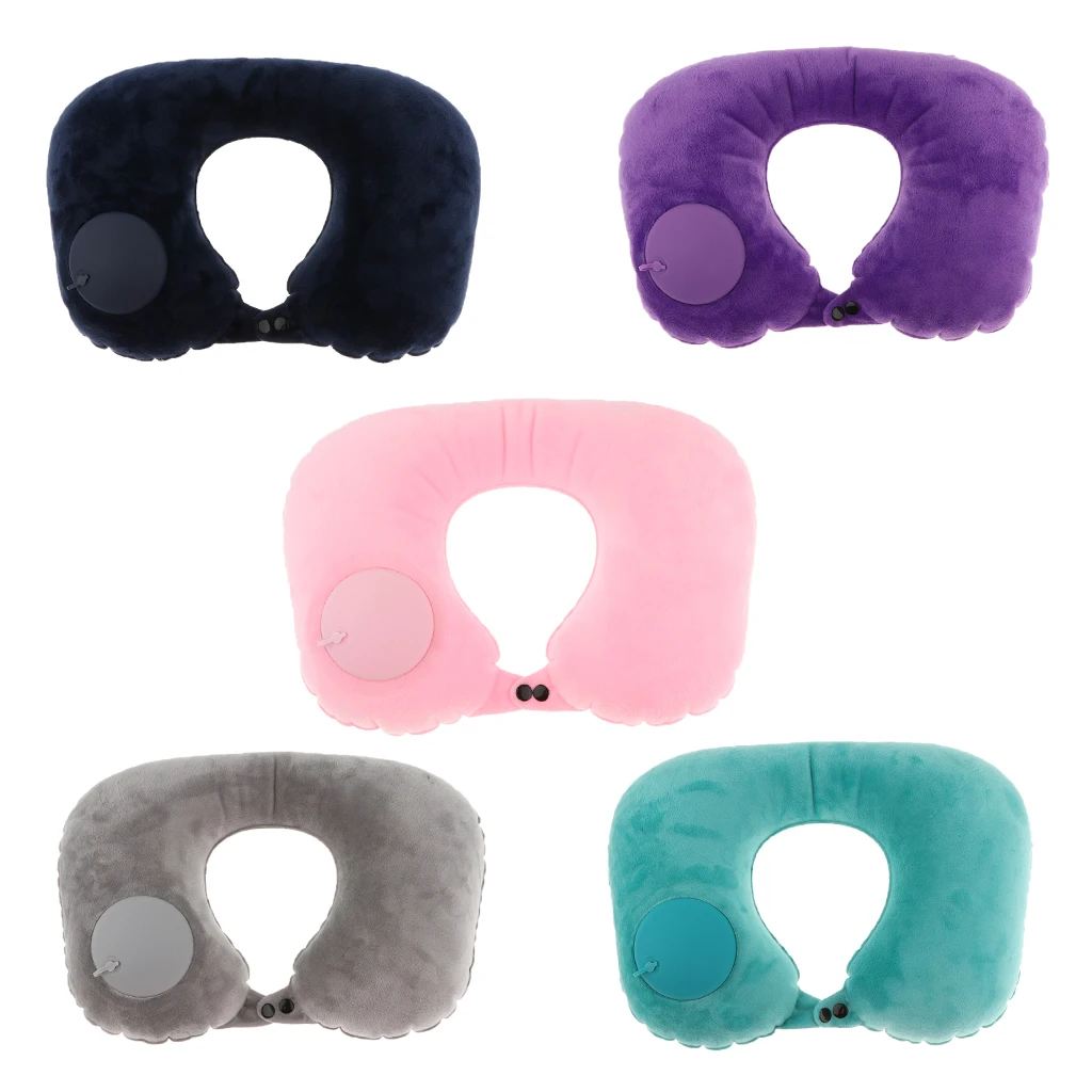 Дорожная надувная подушка U образной формы для шеи кемпинга отдыха на шее