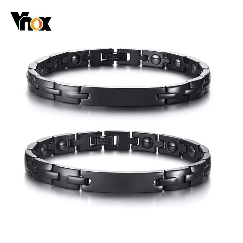 

Vnox Personalized Engraving Therapy Bracelets for Women Man Pain Relief for Arthritis and Carpal Tunnel Healthy Gifts