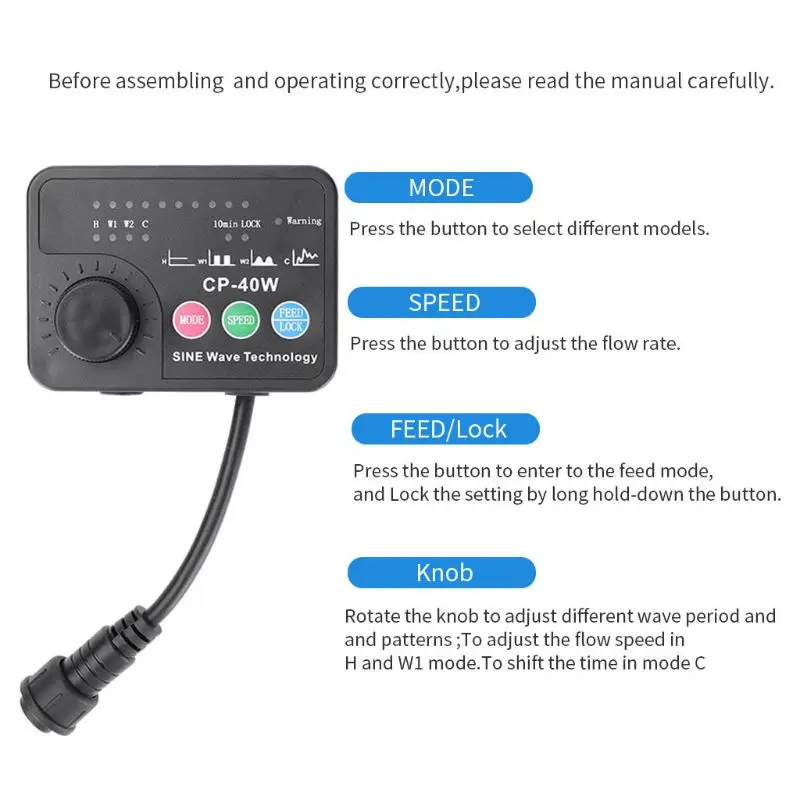 

Fish Tank Cross Flow Wave Maker 15W/25W Surfing Pump Silent Circulation Home Pet