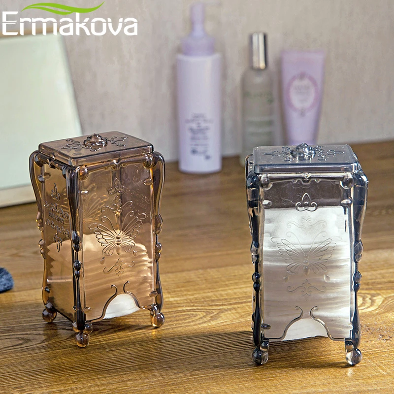 ERMAKOVA хлопковый блокнот-органайзер, коробка для хранения косметики, держатель, косметический Органайзер, прозрачный хлопковый диспенсер, контейнер, держатель, чехол