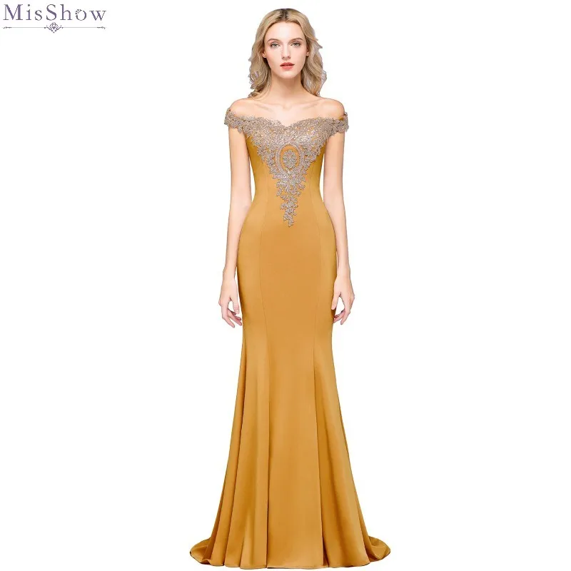 

Женское длинное платье с юбкой-годе, элегантное черное платье с открытыми плечами, модель 2020 года