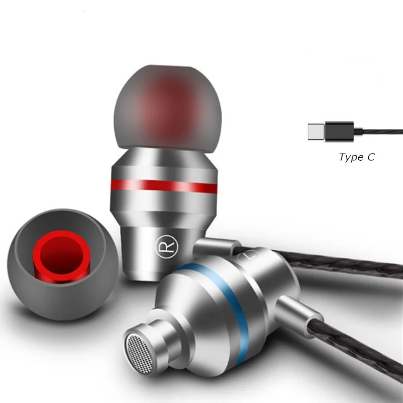 Профессиональные Металлические Наушники вкладыши проводные наушники Type C