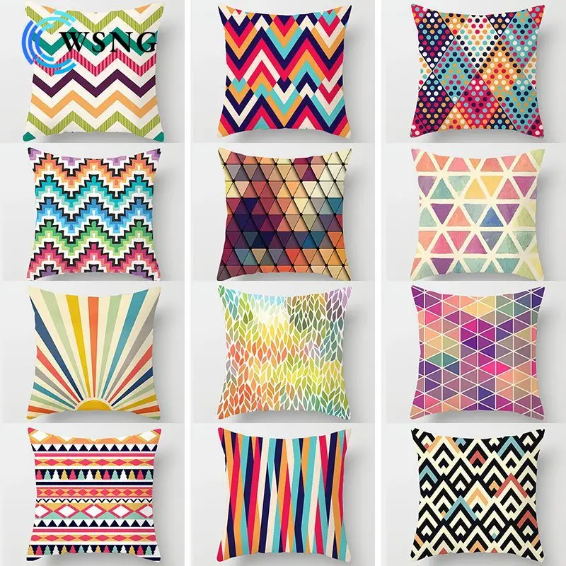

Красочные геометрические наволочка домашнего офиса спальная подушка крышка Гостиная декоративная подушка для дивана крышка размером 45*45 с...
