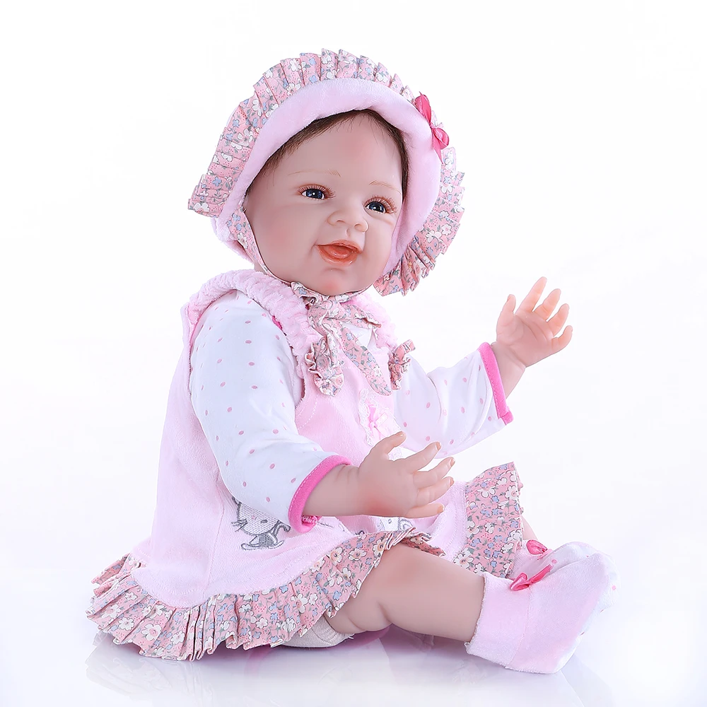 Кукла реборн 21 дюйм 52 см игрушка розовое одеяло с юбкой имитация ребенка Реборн