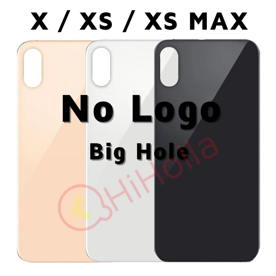 Большое отверстие для iPhone X XS MAX крышка аккумулятора Задняя стеклянная панель