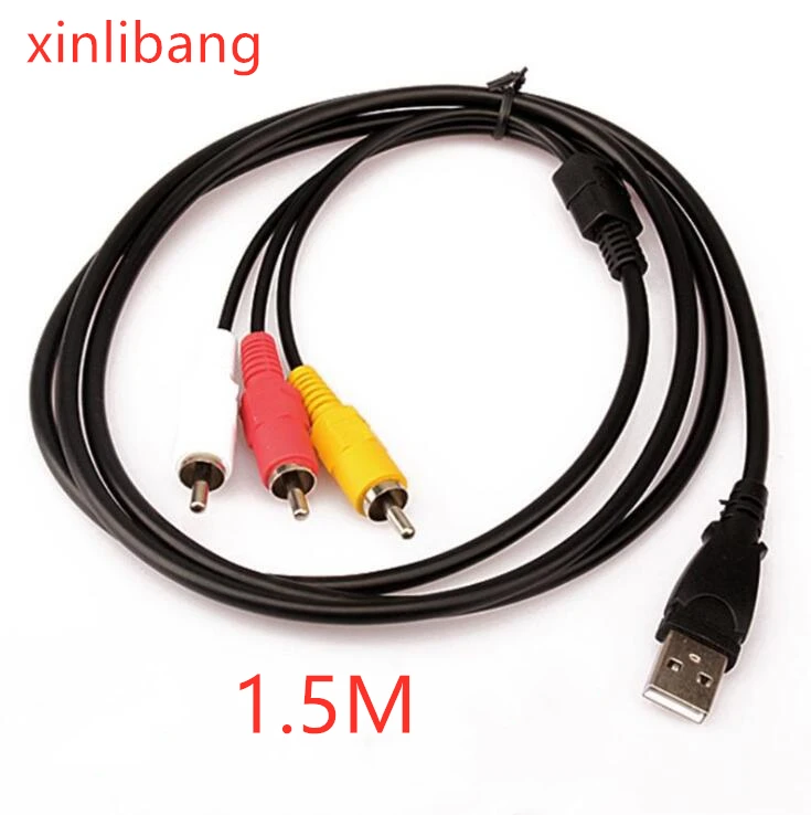 

USB 2.0 Male to 3 RCA Male Coverter Stereo Audio Video Cable Television Adapter Wire AV A/V TV Adapter