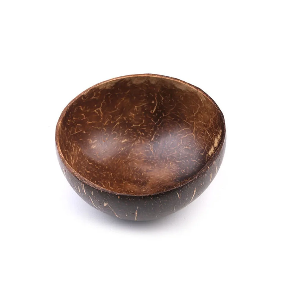 Natural Coconut Shell Bowl Wooden Handcraft Art Decoration Fruit Salad Plate Noodle Rice Soup Dessert Container | Дом и сад