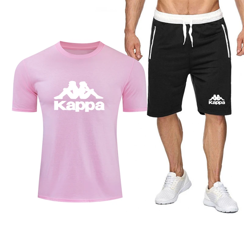 

Fashion Men's Sets T Shirts+pants Two Pieces Sets Casual Tracksuit Men Jogging Suit Print Tops+Pants Gyms Fitness shorts