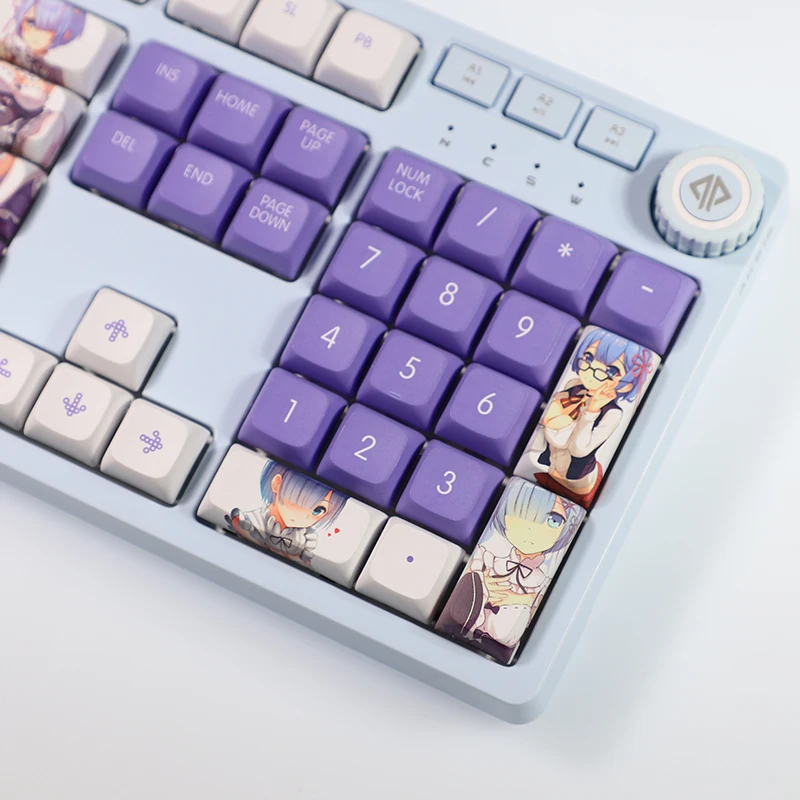 Anime Re:Zero Starting Life In Another World Rem Theme Key Caps PBT Sublimation Keycap Mechanical Keyboard Cap 108 Xmas Gift |