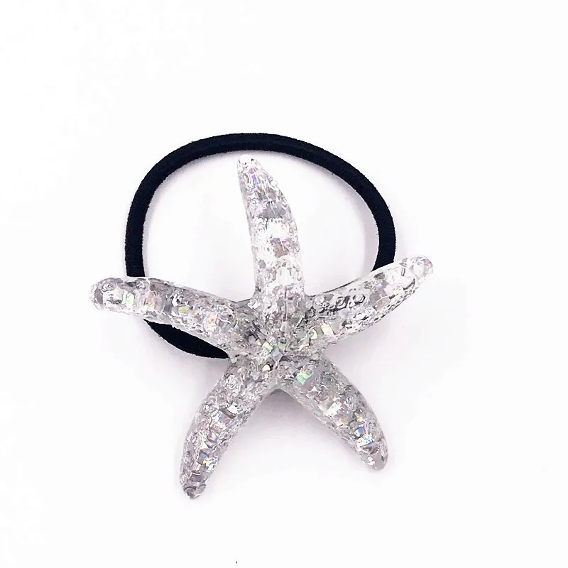 1 шт. Русалка хвост с морскими звездами резинка для волос маленьких девочек Милый