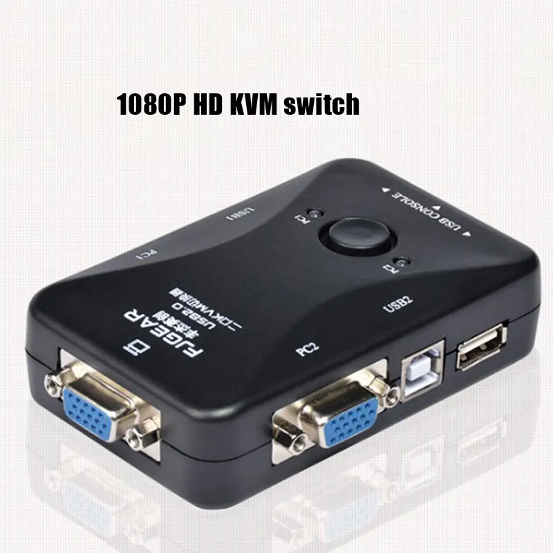 

New 2-Port USB 2.0 KVM Switch Mouse/Keyboard/VGA Video Monitor 200MHz 1920x1440