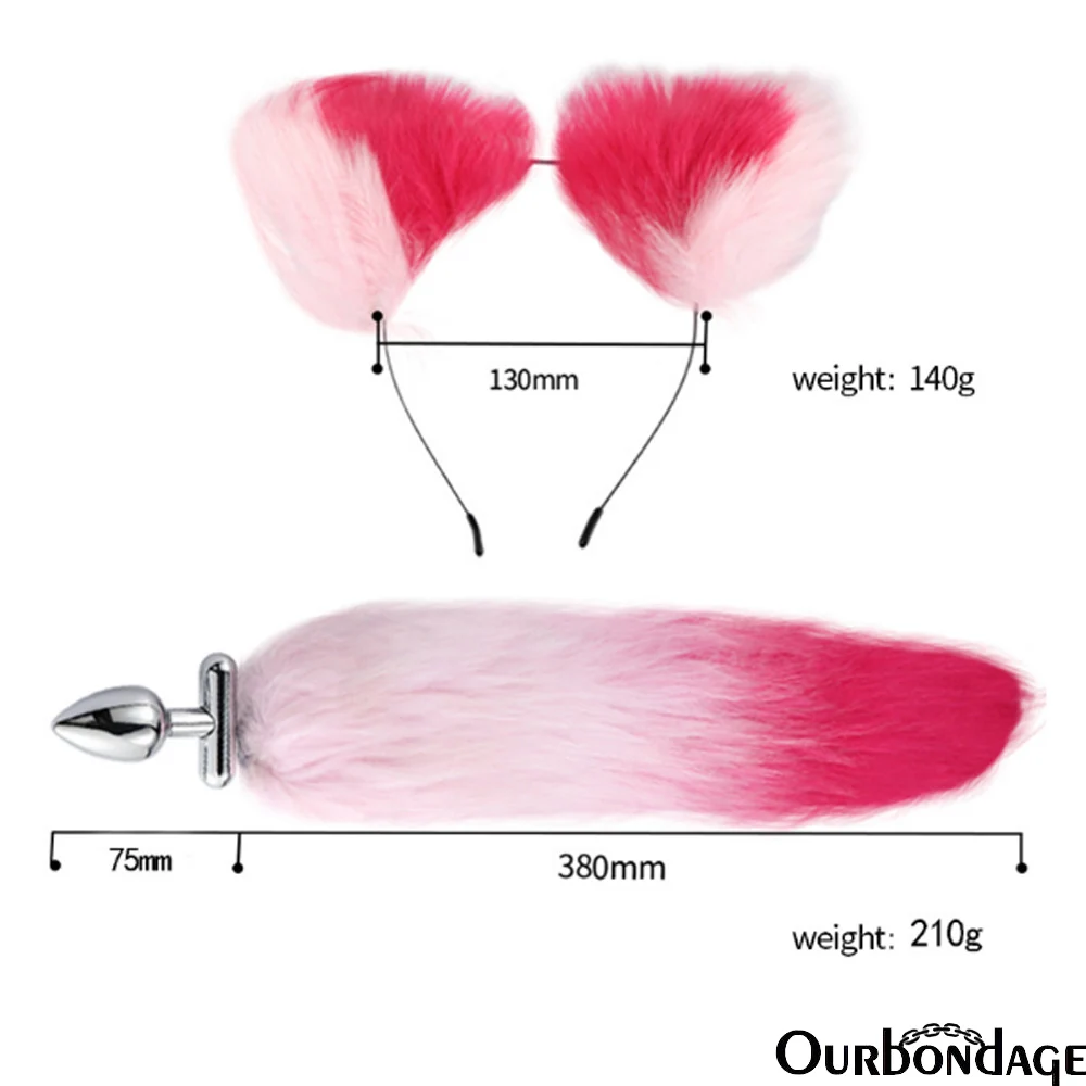 Анальная пробка из сплава с мехом для мужчин и женщин 9 цветов | Красота здоровье